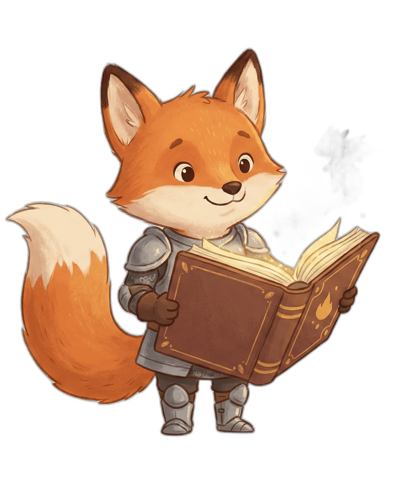 Fox Knight reading a book